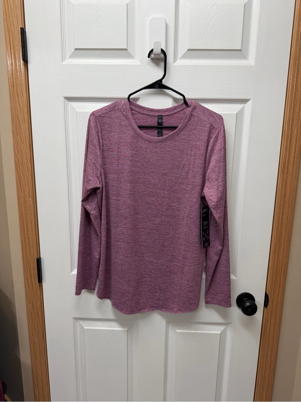 Skechers Heathered Mauve Long Sleeve Crewneck Top